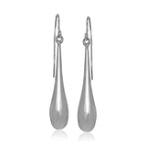 14k White Gold Long Polished Teardrop Dangling Earrings-rx62986