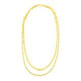 14K Yellow Gold  Two Strand Necklace with Polished Oval Links-rx97486-18