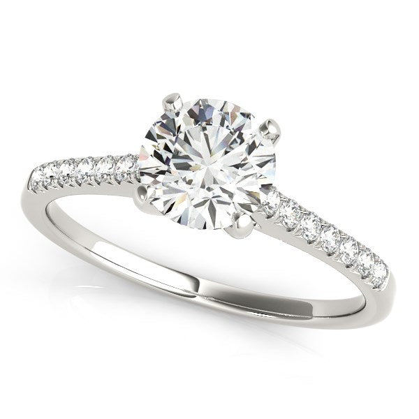14k White Gold Single Row Scalloped Set Diamond Engagement Ring (1 1/8 cttw)-rxd50880y28bt