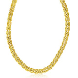 14k Yellow Gold Byzantine Design Stylish Necklace-rx90967-20