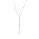 Sterling Silver 18 inch Lariat Necklace with Cross and Religious Medal-rx23542-18