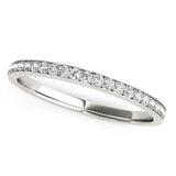 14k White Gold Prong Setting Round Diamond Wedding Band (1/5 cttw)-rxd52640y28bt