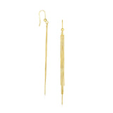 14k Yellow Gold Multiple Asymmetrical Chain Drop Earrings-rx87323