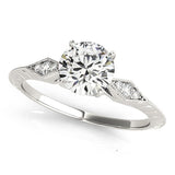 14k White Gold Diamond Engagement Ring with Side Clusters (1 1/8 cttw)-rxd99700y28bt