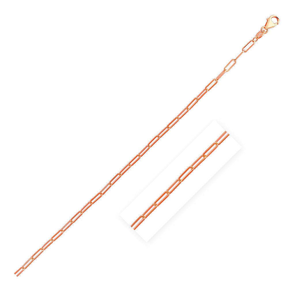 14K Rose Gold Delicate Paperclip Chain (2.1mm)-rx06901-24