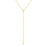 14k Yellow Gold 20 inch Lariat Necklace with Diamonds-rx76600-20