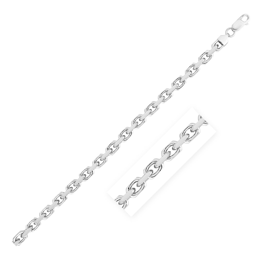 Sterling Silver Rhodium Plated Anchor Chain (6.2 mm)-rx08869-22