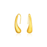 14k Yellow Gold Puffed Teardrop Earrings-rx49370