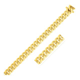 9.25mm 14k Yellow Gold Classic Miami Cuban Solid Chain-rx66920-30