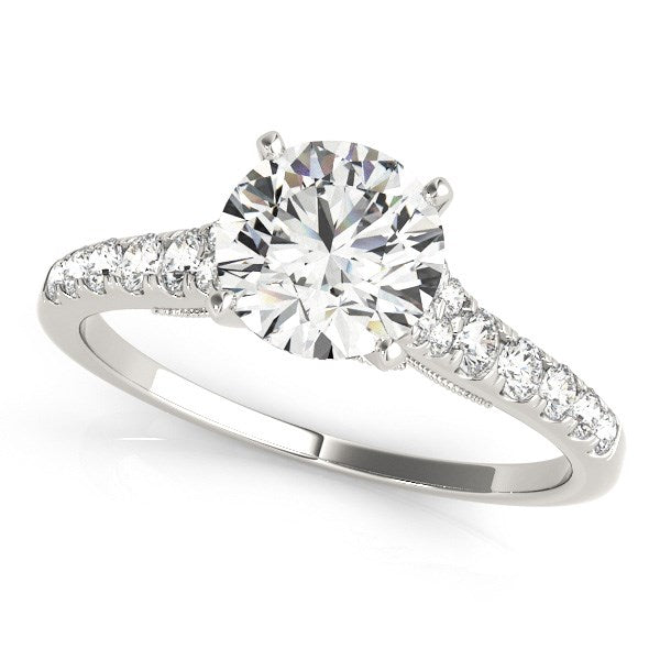 14k White Gold Diamond Engagement Ring With Single Row Band (1 3/4 cttw)-rxd75709y28bt