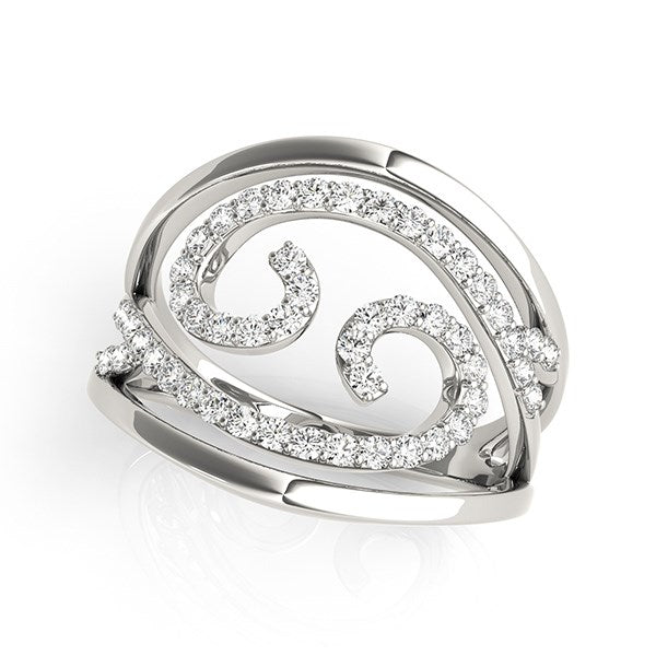 Swirl Design Diamond Ring in 14k White Gold (1/2 cttw)-rxd53559y28bt