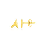 14k Yellow Gold Polished Arrow Head Post Earrings-rx60885