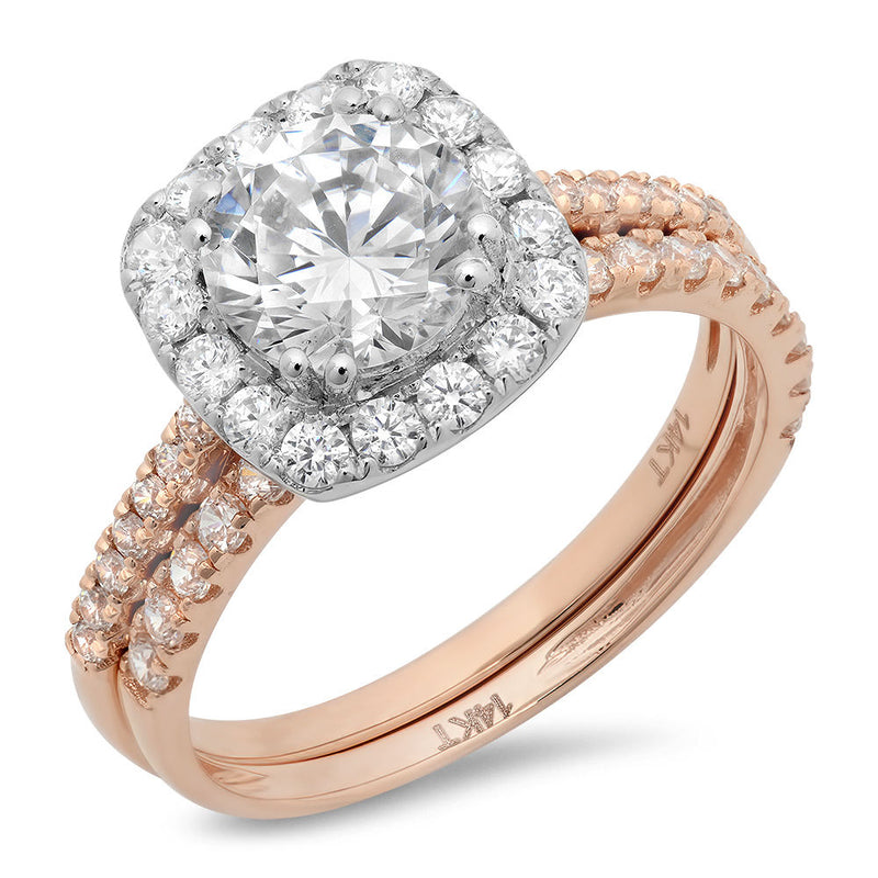 Rose Gold with Diamond Bridal Set - 24GG11